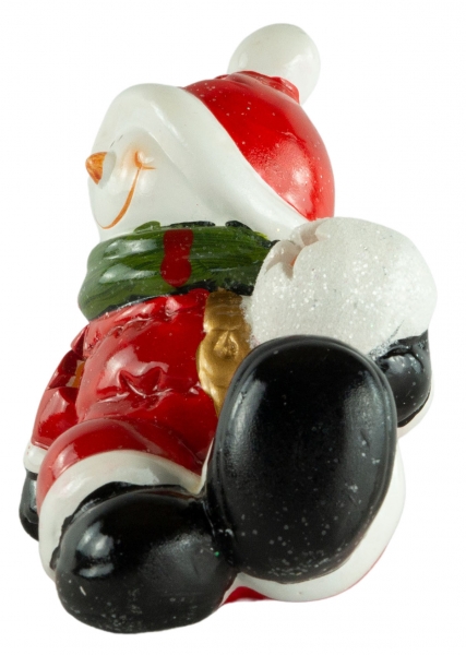 Preview: Hübscher LED Schneemann sitzend ca. 11 cm - Weihnachtsdekoration